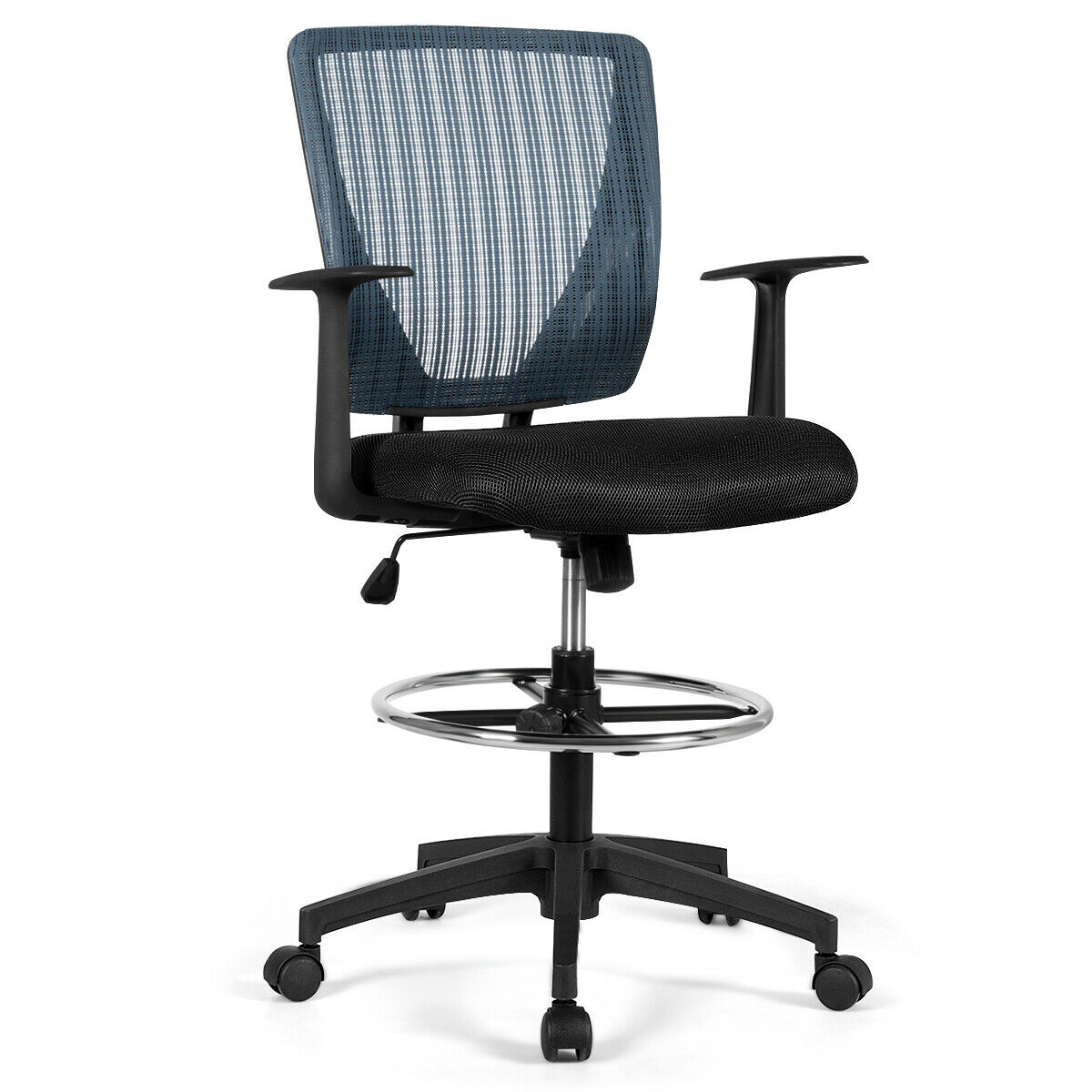 Footrest Ring Mid Back Mesh Drafting Office Chair Office Chairs