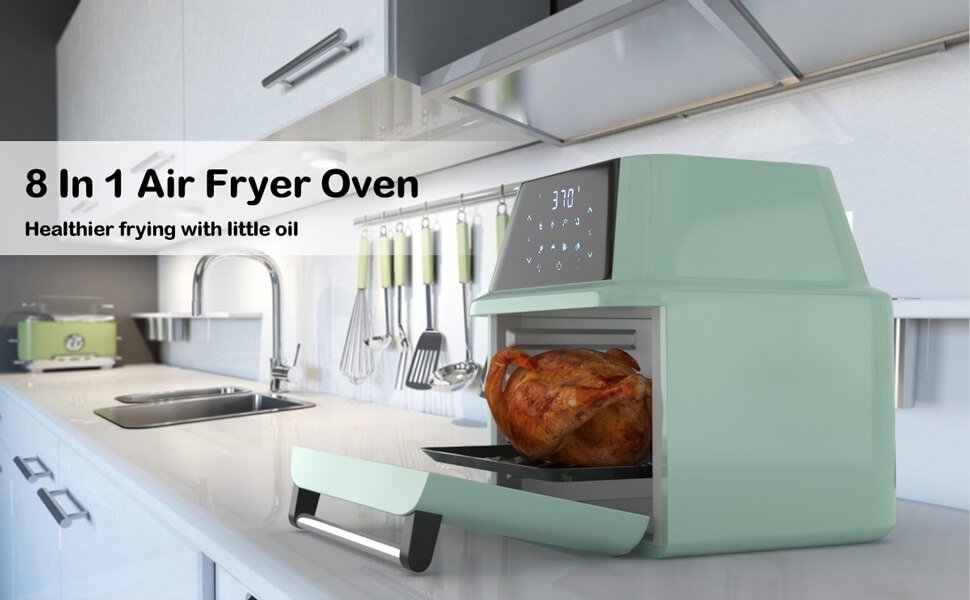 19 qt Multi-functional Air Fryer Oven 1800W Dehydrator Rotisserie-Black