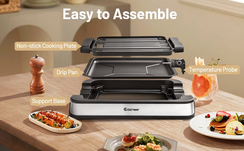 1500W Smokeless Indoor Grill Electric Griddle with Non-stick