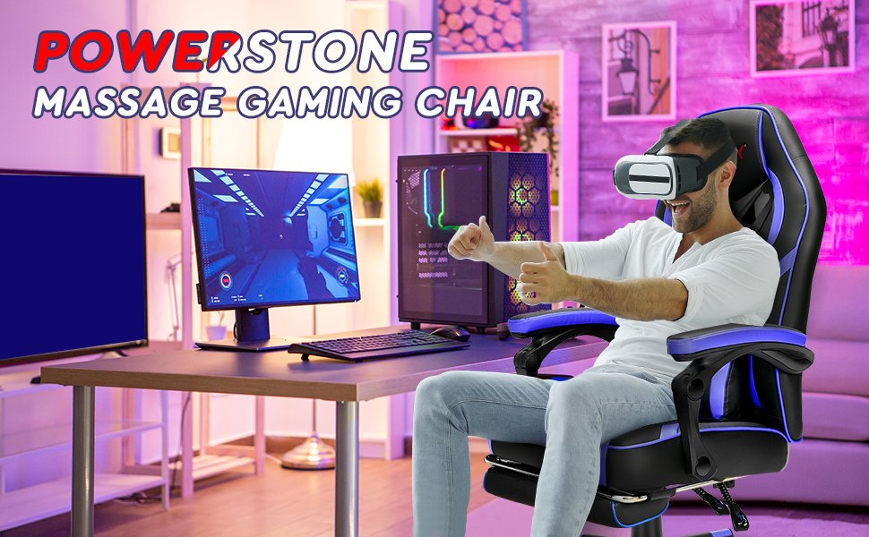 Costway Massage Gaming Chair Racing Recliner Computer Desk Chair w/Footrest  Green