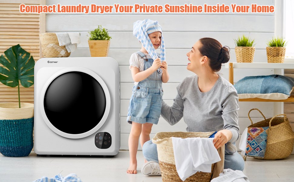  COSTWAY Portable Clothes Dryer, Ventless Laundry Dryer, Hot Drying  Machine with Heater for Home & Dorms : Appliances