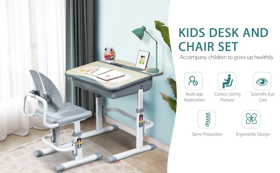 COSVALVE Premium Kids Study Desk and Chair Set Ergonomic