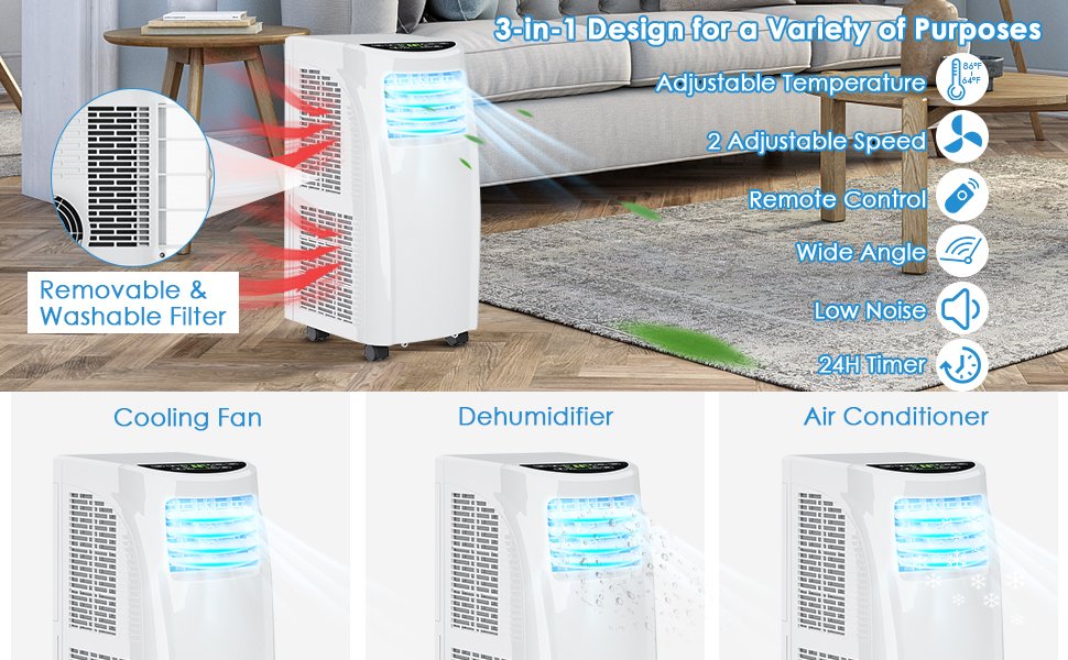 The 8,000 BTU Portable Air Conditioner - Hammacher Schlemmer
