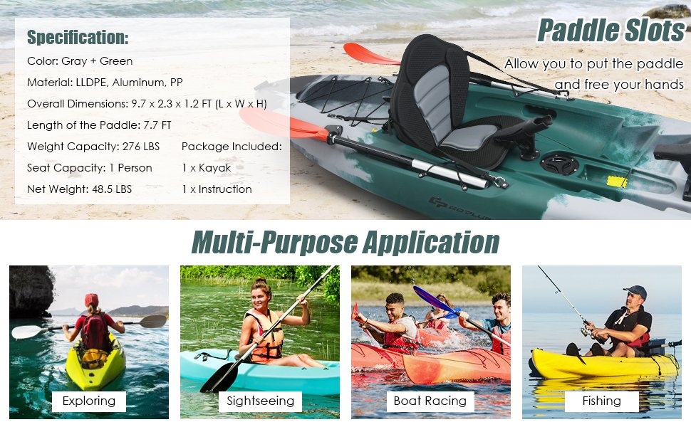 LLDPE Sit on Top One Person Plastic Boat Fishing Kayak with Rod Holder -  China Fishing Kayak and Single Fishing Kayak price