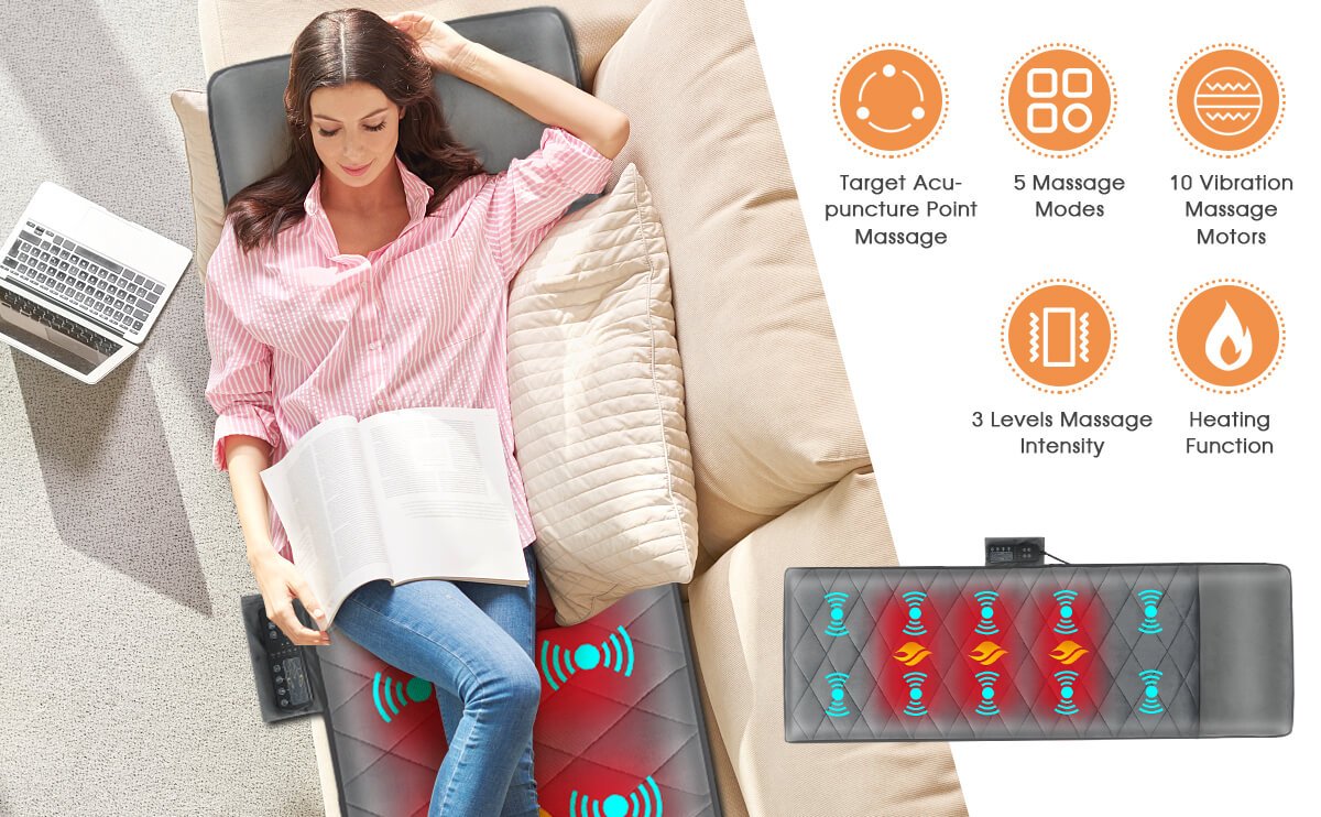 Electric Vibrating Car Massage Massage Chair Mat Portable Massager Cushion  Home Infrared Heating Back Vibrator Massage Pads