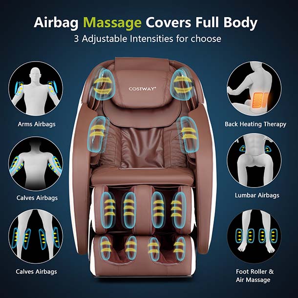 Full Body Shiatsu Zero Gravity Heating SL-Track Massage Chair with APP  Control, Anion