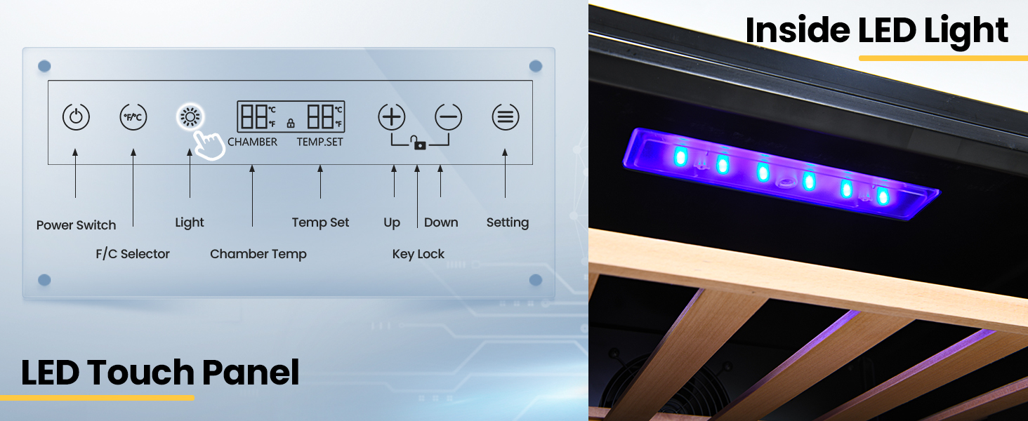 20 Inch Wine Refrigerator for 33 Bottles and Tempered Glass Door