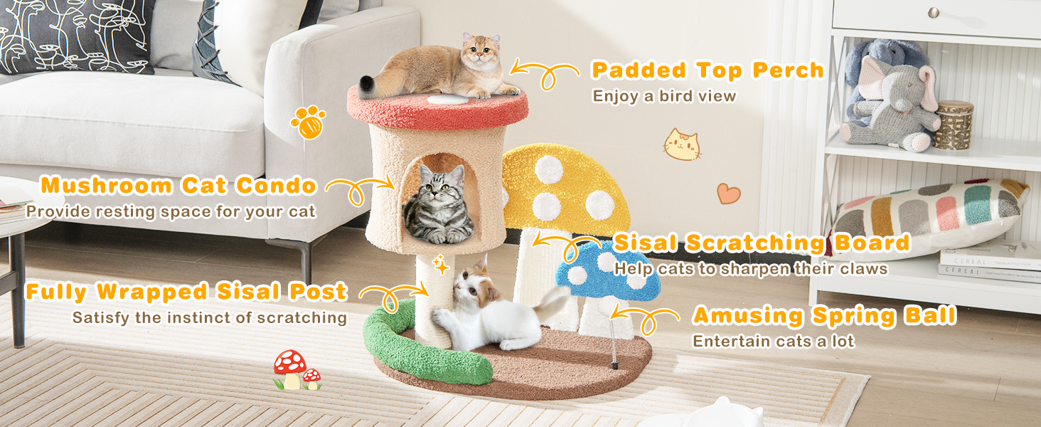 4-In-1 Cat Tree with Condo and Platform